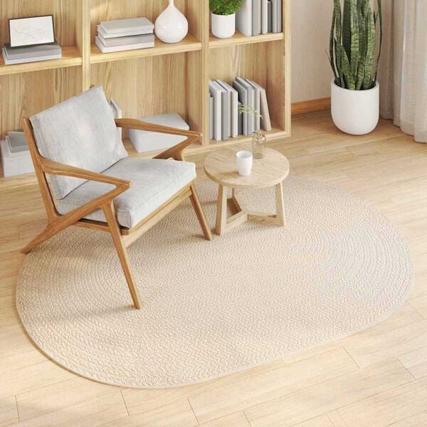 vidaXL Alfombra ZIZUR Crema 170 x 120 cm Polipropileno