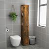 vidaXL Armario baño madera contrachapada roble ahumado 25x26,5x170 cm
