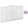 vidaXL Cestas de gaviones 6 uds forma de arco hierro 400x50x220/240 cm