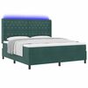 vidaXL Cama con Box Spring LED y Colch&oacute;n Verde oscuro 180 x 200 cm