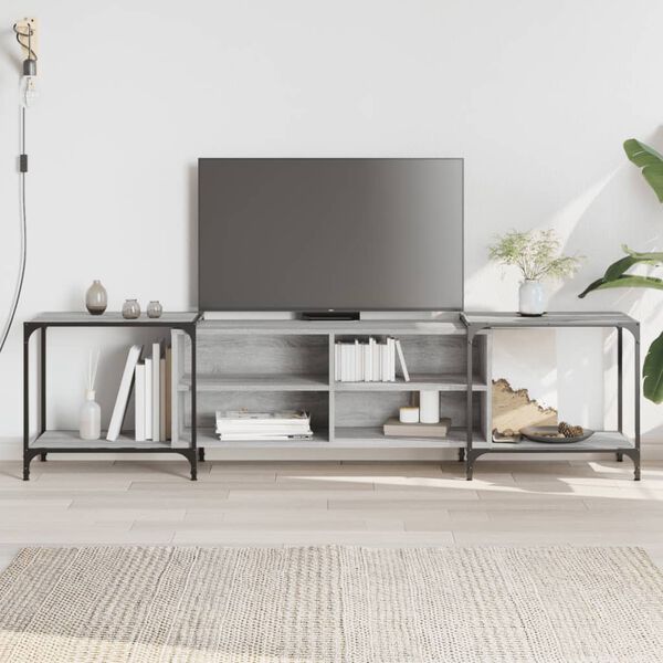 vidaXL Mueble de TV madera de ingenier&iacute;a gris Sonoma 203x37x50 cm
