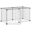 vidaXL Jaula para mascotas de 8 paneles con puerta acero negro 70x35x35cm