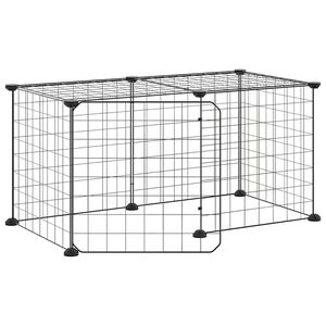 vidaXL Jaula para mascotas de 8 paneles con puerta acero negro 70x35x35cm