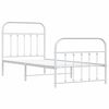 vidaXL Estructura cama sin colch&oacute;n con estribo metal blanco 90x190 cm