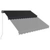 vidaXL Toldo retráctil manual con LED gris antracita 300x250 cm