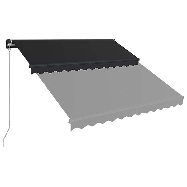 vidaXL Toldo retráctil manual con LED gris antracita 300x250 cm