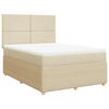 vidaXL Cama box spring con colch&oacute;n tela color crema 140x190 cm