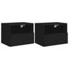vidaXL Muebles de pared TV 2 uds madera ingenier&iacute;a negro 40x30x30 cm