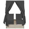 vidaXL Tumbona doble con techito Gris claro 205 x 129 x 200 cm
