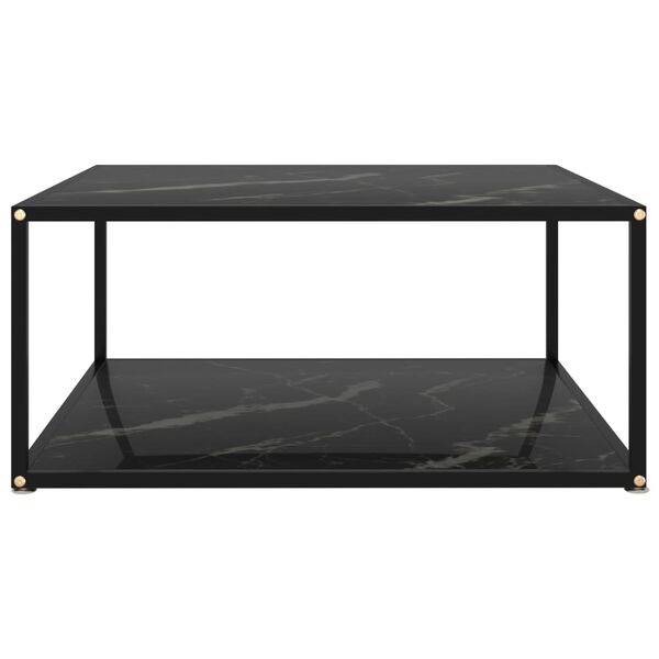 vidaXL Mesa de centro negra vidrio templado 80x80x35 cm
