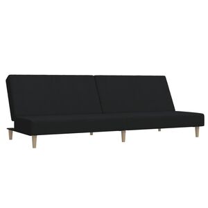 vidaXL Sof&aacute; cama de 2 plazas tela negro