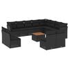vidaXL Set de sof&aacute;s de jard&iacute;n y cojines 13 pzas rat&aacute;n sint&eacute;tico negro