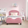 vidaXL Cama para niños con cabecero Rosa 80 x 160 cm Terciopelo