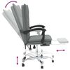 vidaXL Silla de oficina reclinable de tela gris oscuro