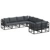 vidaXL Conjunto de sof&aacute;s de jard&iacute;n 8 uds. Negro Acero