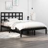 vidaXL Estructura de cama de madera maciza negra 140x190 cm