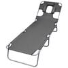 vidaXL Tumbona plegable con coj&iacute;n de cabeza y respaldo ajustable gris