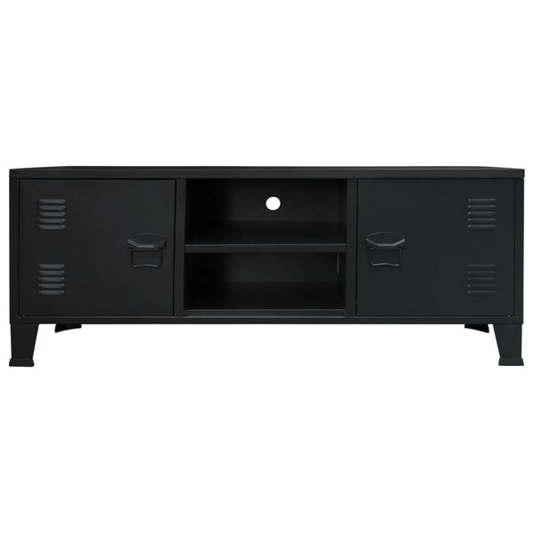 vidaXL Mueble para TV metal estilo industrial negro 120x35x48 cm