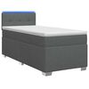 vidaXL Cama con Base Tapizada, Colch&oacute;n y Luz LED Gris oscuro Tela