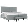 vidaXL Cama tipo Box Spring con colch&oacute;n Gris Claro 200 x 200 cm tela