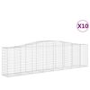 vidaXL Cestas de gaviones 10 uds forma de arco hierro 400x50x100/120cm
