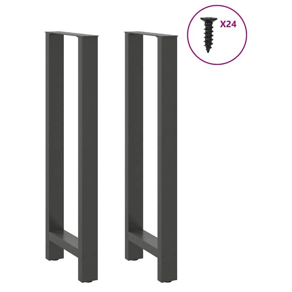 vidaXL Patas para mesa de bar antracita (2 unidades, 50 x 110-111 cm, acero)