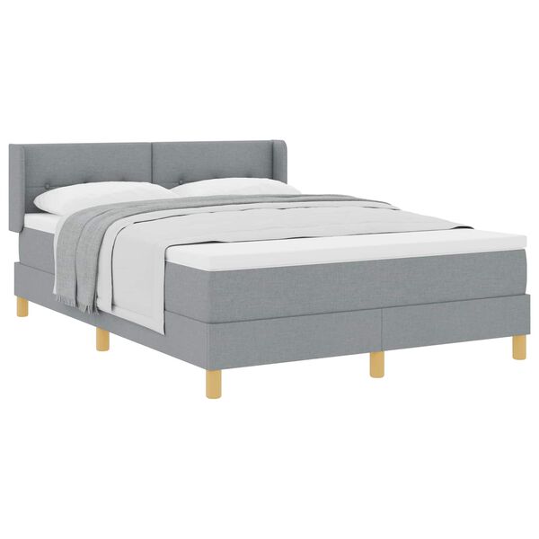 vidaXL Cama tipo Box Spring con colch&oacute;n Gris Claro 200 x 160 cm tela