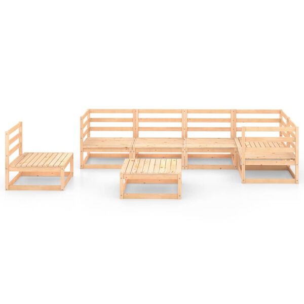 vidaXL Juego de muebles de jard&iacute;n 7 piezas madera maciza de pino