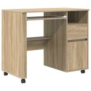 vidaXL Escritorio con Ruedas Roble Sonoma Madera de ingenier&iacute;a