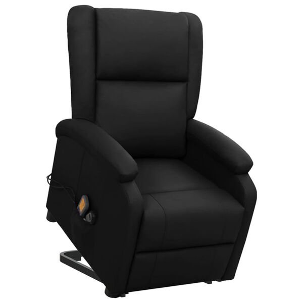 vidaXL Sill&oacute;n de masaje elevable cuero sint&eacute;tico negro