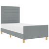 vidaXL Estructura de cama con cabecera Gris claro 90 x 200 cm tela