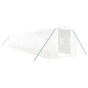 vidaXL Invernadero con estructura de acero blanco 28 m&sup2; 14x2x2 m