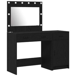 vidaXL Mesa de tocador con caj&oacute;n 2 pcs Negro 40 x 41 x 75 cm