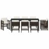 vidaXL Conjunto de Comedor de Jard&iacute;n 9 pcs Marr&oacute;n