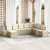 vidaXL Conjunto de sof&aacute; de jard&iacute;n 8 pcs Beige y Crema rat&aacute;n sint&eacute;tico