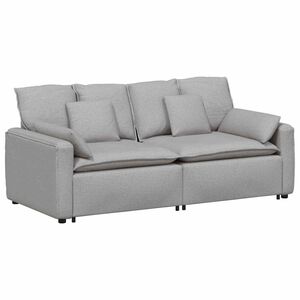 vidaXL Sof&aacute; modular con cojines color gris nube