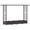 vidaXL Cama elevada con trellis y techo Marr&oacute;n 203 x 40 x 121 cm PP