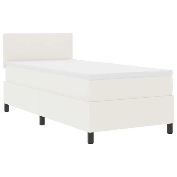 vidaXL Cama tipo Box Spring Manual Crema y Blanco 203 x 90 x 88 cm
