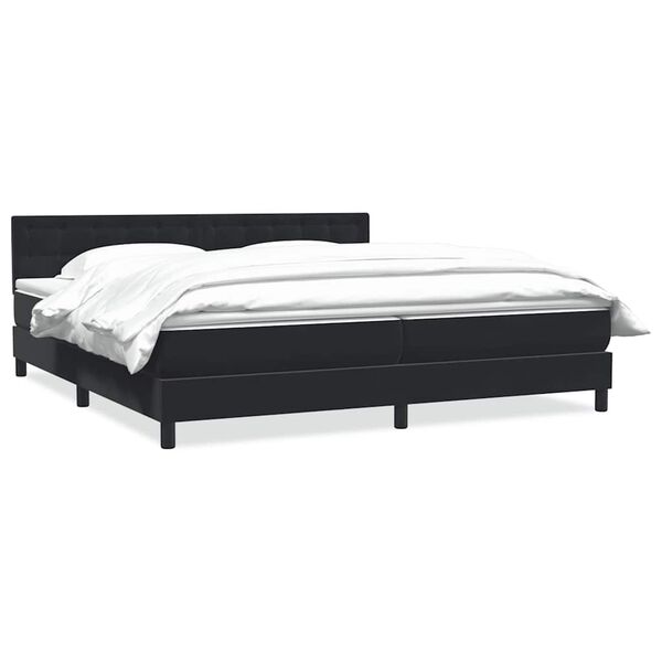 vidaXL Cama box spring con colch&oacute;n terciopelo negro 180x210 cm