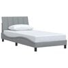 vidaXL Estructura de cama sin colchón Hanko tela gris claro 90x200 cm