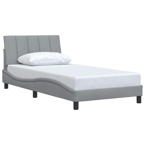 vidaXL Estructura de cama sin colchón Hanko tela gris claro 90x200 cm