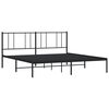 vidaXL Estructura cama sin colch&oacute;n con cabecero metal negro 180x200 cm
