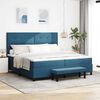 vidaXL Cama tipo Box Spring Azul oscuro 200 x 200 cm Terciopelo