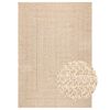 vidaXL Alfombra ZIZUR aspecto yute interior/exterior beige 200x290 cm