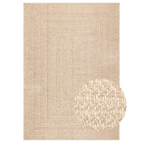vidaXL Alfombra ZIZUR aspecto yute interior/exterior beige 200x290 cm