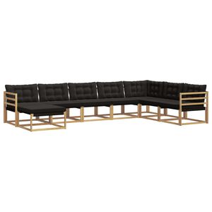 vidaXL Conjunto de sof&aacute;s de exterior 8 uds. Blanco y Negro