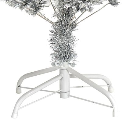 vidaXL Árbol de Navidad artificial con soporte plateado PET 120 cm