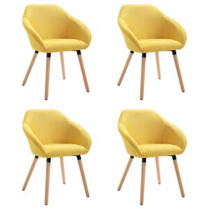 vidaXL Sillas de comedor 4 unidades tela amarillo