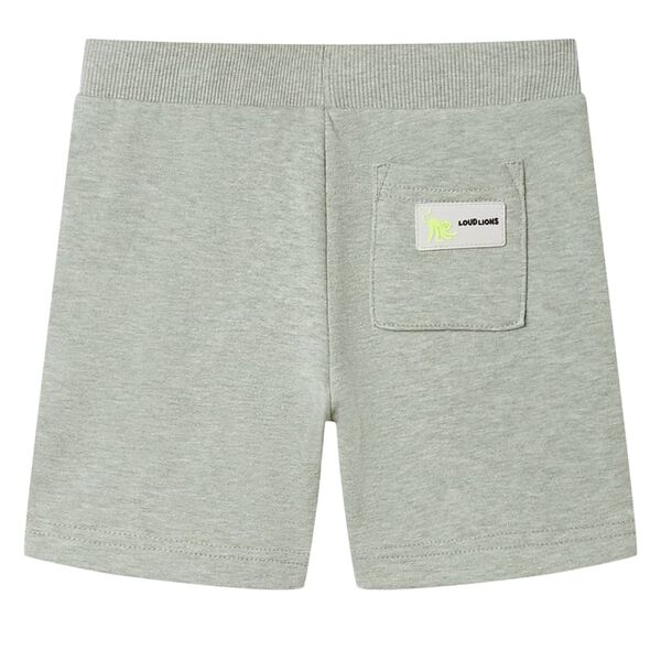 Pantalones cortos infantiles con cord&oacute;n caqui claro m&eacute;lange 140