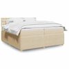 vidaXL Cama box spring con colch&oacute;n tela color crema 200x200 cm